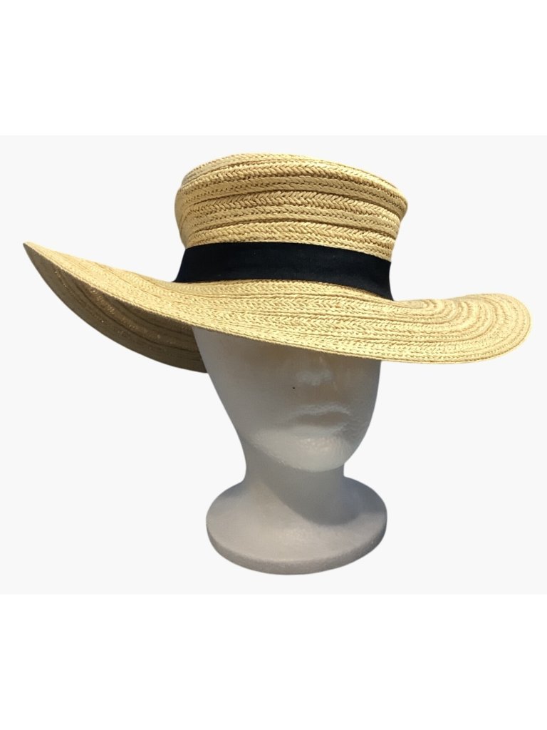 Universal Thread Straw Boarder Hat Ribbon Natural Black S/M 21" X 22.5" — image 3 of 8